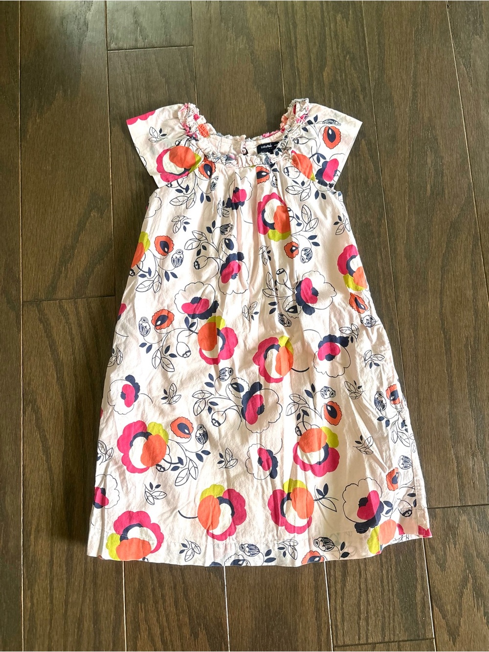 Baby Gap Pink Floral Lined A-Line Cap Sleeve Long Peasant Dress- Sz 5T